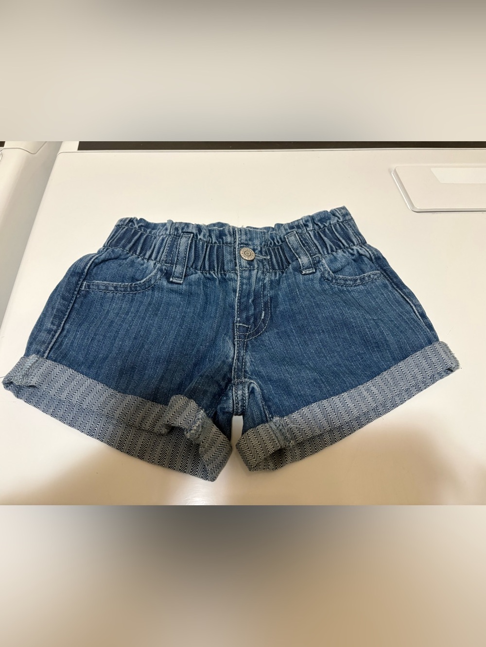 Girls Cat & Jack Indigo Denim Roll-Cuff Shorts-NWOT